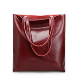 <bold>Bucket  / Tote Bag <br>Genuine-Leather Handbag Burgundy Red - strapsandbrass.com