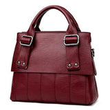 <bold>Top-Handle / Tote Bag  <br>Vegan-Leather Handbag Burgundy - strapsandbrass.com