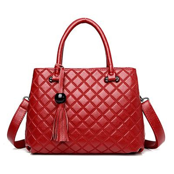 Top-Handle / Crossbody Bag  <br>Vegan-Leather Handbag Burgundy - strapsandbrass.com