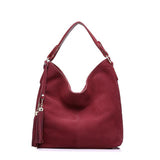 <bold>Hobo / Tote Bag <br>Vegan-Leather Handbag Burgundy - strapsandbrass.com