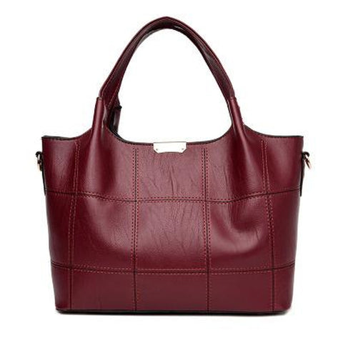 <bold>Tote | Shoulder Bag  <br>Vegan-Leather Handbag Burgundy - strapsandbrass.com