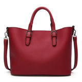 <bold>Tote / Shoulder Bag <br>Vegan-Leather Handbag Burgundy - strapsandbrass.com