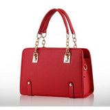 <bold>Top-Handle / Crossbody Bag <br>Vegan-Leather Handbag Burgundy - strapsandbrass.com
