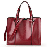 <bold>Tote / Crossbody Bag  <br>Vegan-Leather Handbag Burgundy - strapsandbrass.com