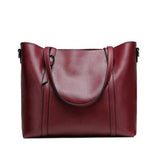 <bold>Tote / Crossbody Bag  <br>Genuine-Leather Handbag Burgundy - strapsandbrass.com