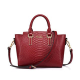 <bold>Messenger / Tote Bag <br>Genuine-Leather Handbag Burgundy - strapsandbrass.com
