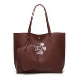 <bold>Tote / Crossbody Bag <br>Vegan-Leather Handbag Burgundy - strapsandbrass.com