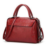 <bold>Top-Handle / Shoulder Bag  <br>Vegan-Leather Handbag Burgundy - strapsandbrass.com