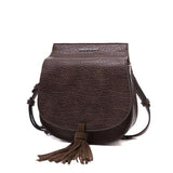 <bold>Shell / Crossbody Bag  <br>Vegan-Leather Handbag Coffee - strapsandbrass.com