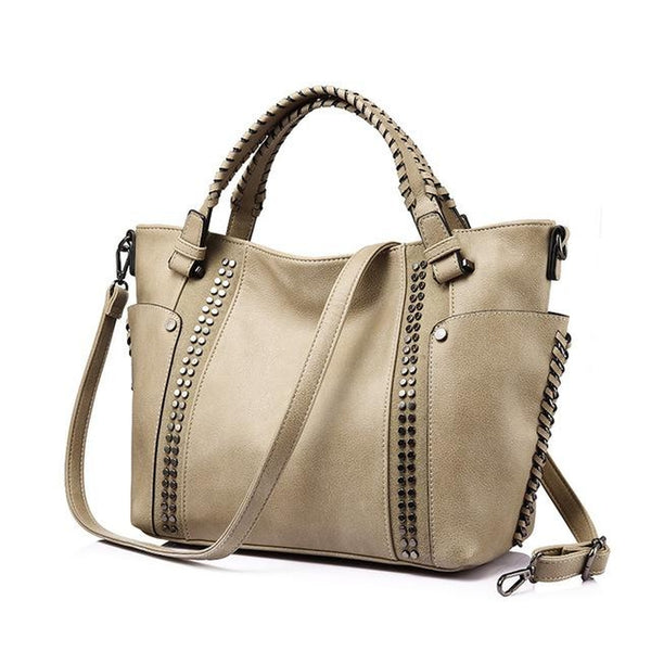 <bold>Tote / Crossbody Bag <br>Vegan-Leather Handbag Camel - strapsandbrass.com