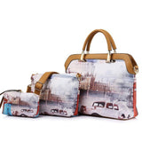 <bold>Tote Crossbody Bag & Purse Set <br>Canvas & Vegan-Leather Handbag Car - strapsandbrass.com
