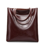 <bold>Bucket  / Tote Bag <br>Genuine-Leather Handbag Coffee - strapsandbrass.com