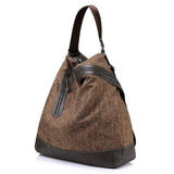 <bold>Hobo / Shoulder Bag  <br>Vegan-Leather Handbag Coffee - strapsandbrass.com