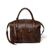 <bold>messenger / Shoulder Bag  <br>Vegan-Leather Handbag Coffee - strapsandbrass.com