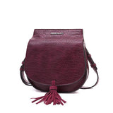 <bold>Shell / Crossbody Bag  <br>Vegan-Leather Handbag Burgundy - strapsandbrass.com