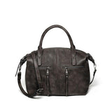 <bold>messenger / Shoulder Bag  <br>Vegan-Leather Handbag D Gray - strapsandbrass.com