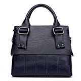 <bold>Top-Handle / Tote Bag  <br>Vegan-Leather Handbag Blue - strapsandbrass.com