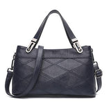 <bold>Tote  / Shoulder  Bag  <br>Vegan-Leather Handbag Blue - strapsandbrass.com