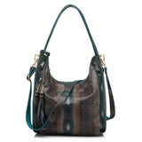 <bold>Hobo  / Tote Bag <br>Genuine-Leather Handbag Green - strapsandbrass.com