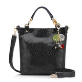 <bold>Bucket / Crossbody Bag <br>Genuine-Leather Handbag Dark Gray - strapsandbrass.com