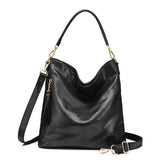 <bold>Hobo  / Tote Bag <br>Genuine-Leather Handbag Gray - strapsandbrass.com