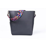 <bold>Bucket  / Shoulder Bag  <br>Vegan-Leather Handbag Dark Gray - strapsandbrass.com