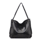 <bold>Hobo / Tote Bag <br>Genuine-Leather Handbag Gray - strapsandbrass.com