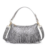 <bold>Tote / Crossbody Bag  <br>Genuine-Leather Handbag Gray - strapsandbrass.com