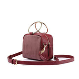 <bold>Messenger  / Shoulder Bag  <br>Vegan-Leather Handbag Burgundy - strapsandbrass.com