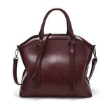 <bold>Top-Handle | Tote Bag  <br>Vegan-Leather Handbag Dark Red - strapsandbrass.com