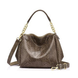 <bold>Hobo  / Tote Bag <br>Genuine-Leather Handbag Dark khaki - strapsandbrass.com