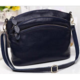 <bold>Messenger / Crossbody Bag <br>Genuine-Leather Handbag Deep Blue - strapsandbrass.com