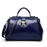 <bold>Top-Handle / Crossbody Bag  <br>Vegan-Leather Handbag Deep Blue - strapsandbrass.com