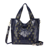 <bold>Hobo  / Tote Bag <br>Genuine-Leather Handbag Deep Blue - strapsandbrass.com