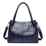 <bold>Tote / Crossbody Bag  <br>Vegan-Leather Handbag Deep Blue - strapsandbrass.com