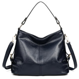 <bold>Tote / Shoulder Bag <br>Genuine-Leather Handbag Deep Blue - strapsandbrass.com