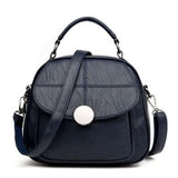 <bold>Messenger  / Crossbody Bag  <br>Vegan-Leather Handbag Deep Blue - strapsandbrass.com