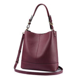 <bold>Bucket  / Tote Bag <br>Genuine-Leather Handbag Deep rose - strapsandbrass.com