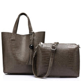 <bold>Tote & Crossbody Bag Set <br>Vegan-Leather Handbag DimGray - strapsandbrass.com