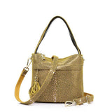 <bold>Bucket / Crossbody Bag <br>Genuine-Leather Handbag Gold - strapsandbrass.com