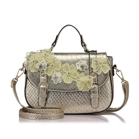 <bold>messenger / Shoulder Bag  <br>Vegan-Leather Handbag Gold - strapsandbrass.com