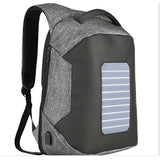 Backpack USB Charging & Solar <br> Nylon Backpack Gray - strapsandbrass.com