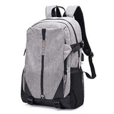 Backpack USB Charging<br> Canvas Backpack Gray - strapsandbrass.com
