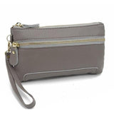 <bold>Clutch / Wristlet  <br>Genuine-Leather Handbag Gray - strapsandbrass.com