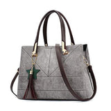 <bold>Tote / Crossbody Bag  <br>Vegan-Leather Handbag Gray - strapsandbrass.com