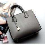 Top-Handle / Crossbody Bag  <br>Genuine-Leather Handbag Gray - strapsandbrass.com