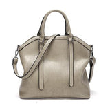 <bold>Top-Handle | Tote Bag  <br>Vegan-Leather Handbag Gray - strapsandbrass.com