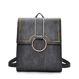 <bold>Fashion Backpack  <br>Vegan-Leather Handbag Gray - strapsandbrass.com