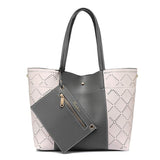 <bold>Tote  / Shoulder Bag  <br>Vegan-Leather Handbag Gray - strapsandbrass.com