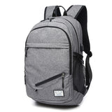 Backpack USB Charging & Water Resistant <br> Oxford Backpack Gray - strapsandbrass.com